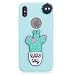 Produktbild Everainy Kompatibel für iPhone XS MAX Hülle Silikon Bumper Gummi Cover Hüllen Handyhülle Stoßfest TPU Stoßstange Candy Farbe Schutzhülle (Hellblau/Kaktus)