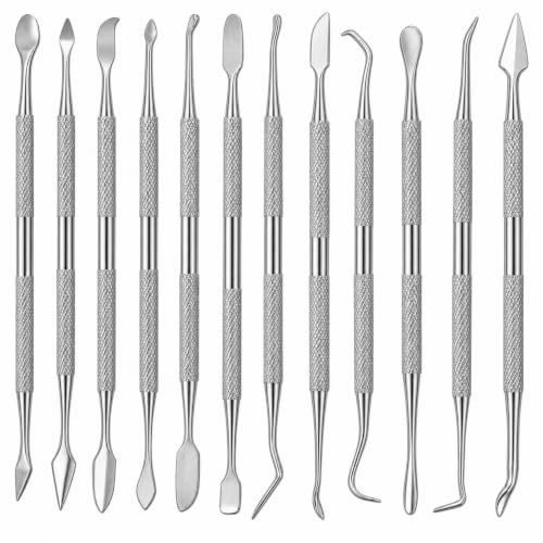 TAURISH 12 Piece Stainless Steel Wax Carver Tool Set Double Ended