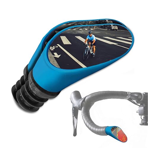 Sprintech Espejo Retrovisor Ovalado Convexo para Bicicleta Manubrio Azul miniatura 1