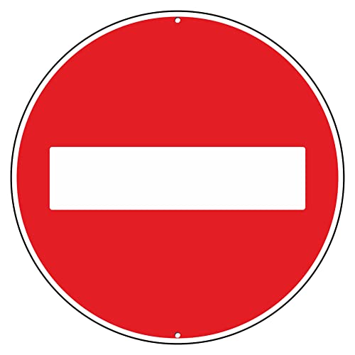 Pubblimania Sentido prohibido Prohibición de acceso de 3 mm de espesor cartel de señales de tráfico de aluminio redondo metal para exterior Ø 30 (sentido prohibido)