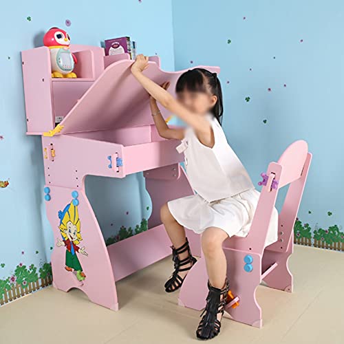 studiebalie Children's Study Desk boekenkast combinatie schrijftafel en stoel set primaire school bureau meisje mannelijk bureau en stoel Slaapkamer met laden (Color : Pink) - Afbeelding 4