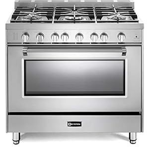 Verona Prestige Series VPFSGG365SS 36 inch All Gas Range Oven Freestanding 5 Sealed Burners Stainless Steel Storage…