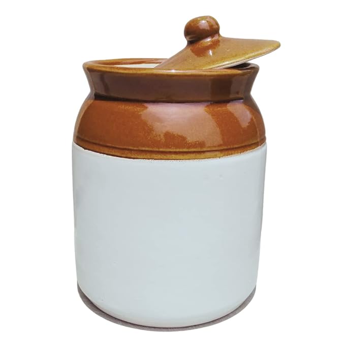Raj Ceramics 5KG Pickle Jar TRADITIONAL Achar Barni 5KG (White