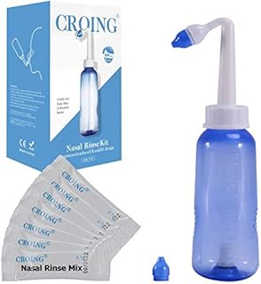 CROING 80 x Sinus Rinse Mix + 1x Nasal Wash Bottle (300ml), Nasal Rinse Kit, Neti Pot
