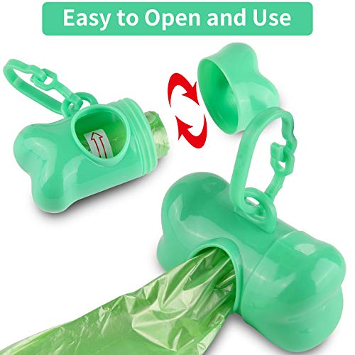 Image of Arroyner 10 Pack Bone Shaped Poop Bag Dispenser Pet Waste Disposal Bag Dispenser (Random Color)