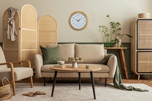 12.4 Natural Wood Atomic Wall Clock