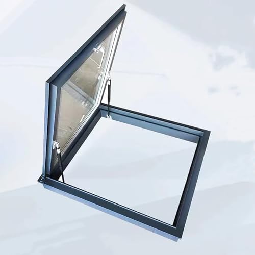 Manual Skylights & Roof Access Hatch, Aluminum Alloy Frame Attic & Basement Daylighting Door, Flush Mount Security Hatch (19.7x25.6in/50x65cm)