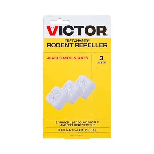 Victor PestChaser Indoor Ultrasonic Rodent Repellent with Nightlight - 3 Pack Rodent Repeller Mouse Deterrent Plug In Devices - Repels Mice Indoors - M753K