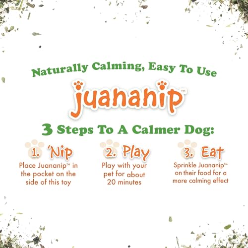 Image of Doggijuana Juananip Refill Bottle for Dogs | Naturally Calming Catnip | Organic ground calming catnip for dogs; natural aid for anxiety, storms & travel; grown in USA, refill for toys & beds