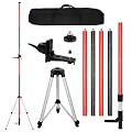 Laser Level Pole? Telescoping Tripod Pole 12FT/3.7M with Tripod Adjustable Mount 5/8''&1/4'' Thread for Bosch Dewalt Rotary and Line Rotary Lasers (MP2 Pole with Tripod)