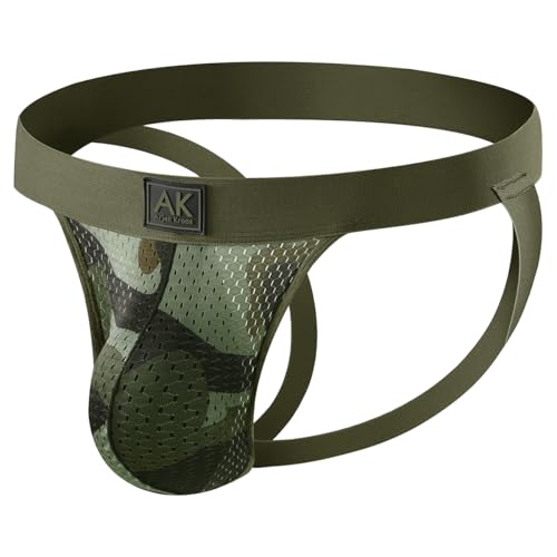Arjen Kroos Men's Jock Strap Underwear Breathable Mesh Jockstraps Sexy Camo Athletic Supporter