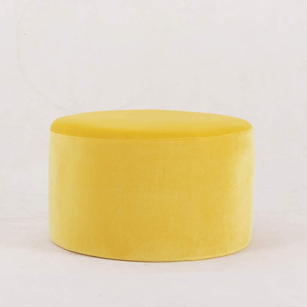 Pouf repose-pied pour soulager vos jambes avec ce petit banc rond jaune