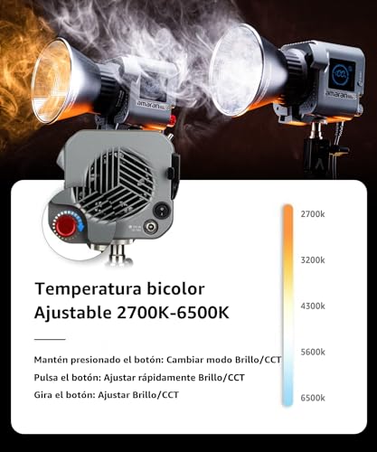 Miniatura 4 de Amaran 60x S - Foco Continua Led Para Fotógrafo, Estudio - Monolight Luz Puntual, 65w Bi-Color Luz De Video 2,700-6,500k, Soporta Control Por App, Bluetooth 5.0 Mesh, Montura Bowens, Batería