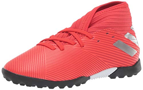 adidas Unisex-Kid's Nemeziz 19.3 Turf Soccer Shoe, Active Red/Silver Metallic/Solar Red, 3.5 M US Big Kid