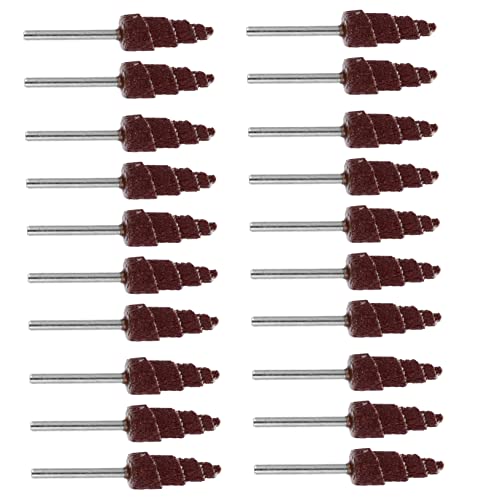 NAMOARLY Set of 20 Cone Shape Flap Wheels Sanding Sandpaper for Deburring Polishing Wheel for Drill