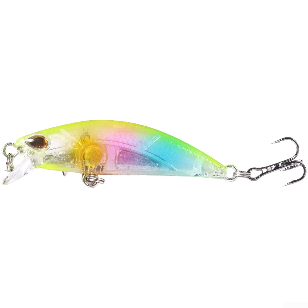 Sinking Minnow Lure, 6cm 4.5g Hard Fishing Bait with 3D Eyes and Reflective Coating for Bass Pike Perch Trout(D)