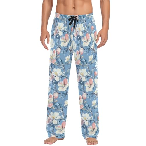 Pantalon de pyjama homme avec poches fluide et léger Vintage Blossoms taille S M