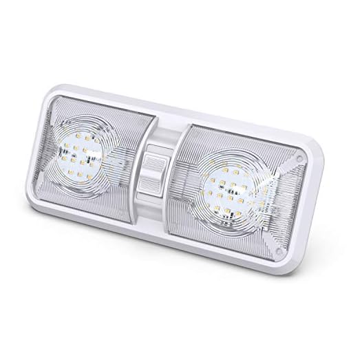 5 Pack Leisure LED RV LED Ceiling Double Dome Light Fixture with ON/OFF Switch Interior Lighting for Car/RV/Trailer/Camper/Boat DC 12V Natural White 4000-4500K 48X2835SMD (Natural White 4000-4500K, 5) - Image 3