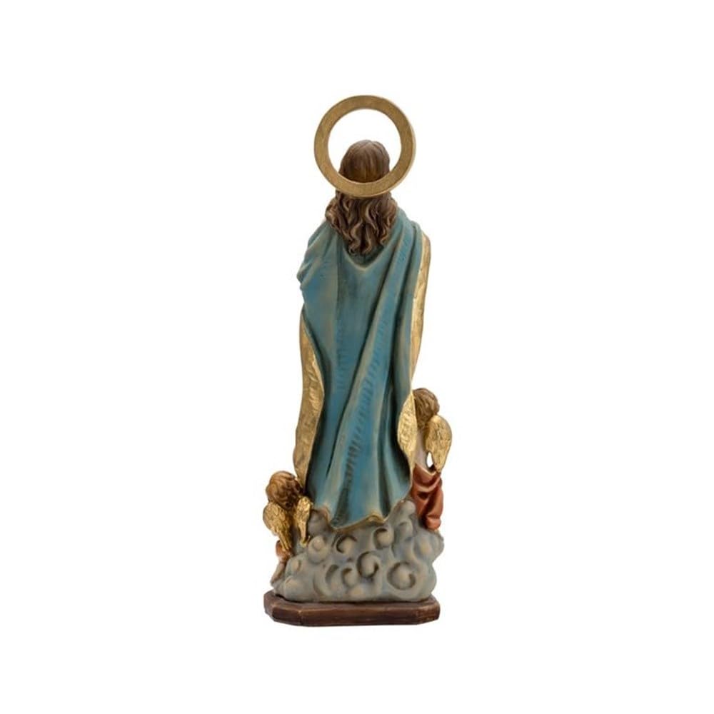 Inmaculada Concepción Figura 22 cm. Imagen Resina peana Tres ángeles
