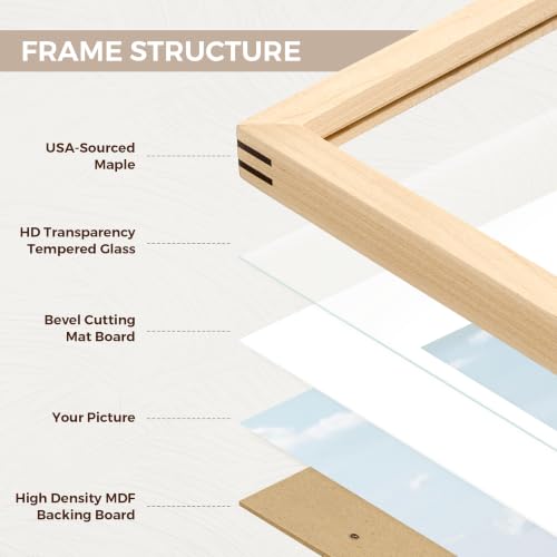 Cadre affiche érable 40,6x61 suspension horizontale verticale