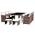 Devoko 11 Pieces Patio Dining Sets Space Saving Outdoor Dining Table and Chairs Set Wicker Rattan Patio Table Set with Ottoman (Beige)