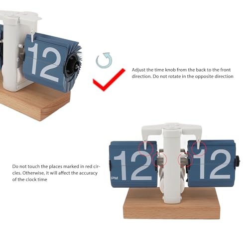 Reloj digital retro abatible con base de madera y mecanismo interno a pilas 7