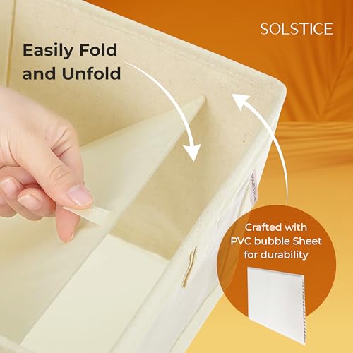 Image of SOLSTICE Premium Wardrobe Organizer Box | Pack of 2 - Foldable Closet Storage for Clothes & Accessories (40x27x17 cm) (Cotton)