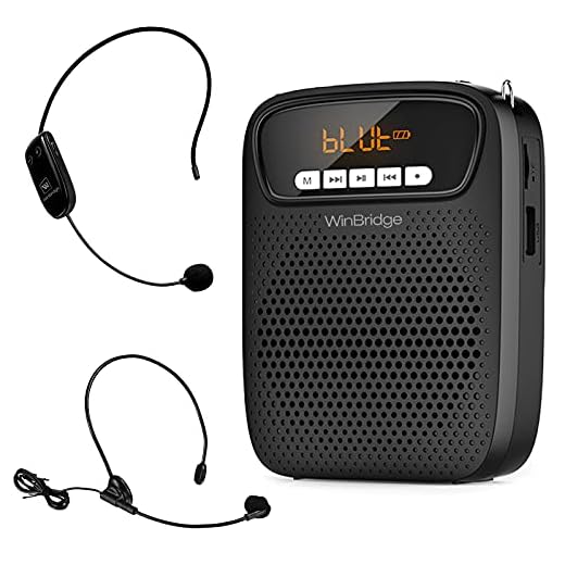 Portable Voice Amplifier Wireless & Wired Headset Microphone Speaker Mini Lightweight Personal Classroom Mic for Teachers Supports AUX Input,Bluetooth 5.0,Recording - S278UHF