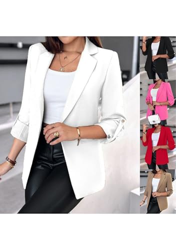 TYQQU Women's Casual Business Open Front Long Sleeve Notch Lapel Office Blazer Jacket3