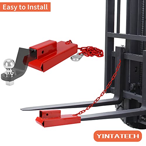 Image of YINTATECH Single Forklift Hitch Attachment, 3000lbs Towing Capacity by 2 inch Receiver, Fits Forks Up to 5.5 Wide