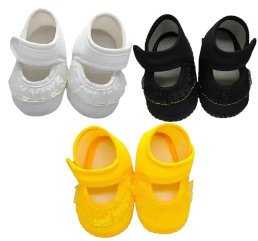 Ninifeet Unisex Baby Booties with Anti-Slip Sole Pack of 3 for 3-6 Months-image-32