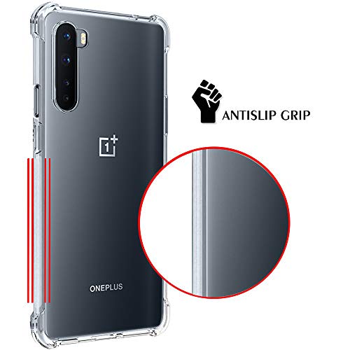 Image of TheGiftKart Crystal Clear Back Cover Case for OnePlus Nord 5G (2020) | Raised Bumps for Camera & Screen Protection | Ultra Clear Soft Silicone Back Cover Case for OnePlus Nord 2020 (TPU, Transparent)