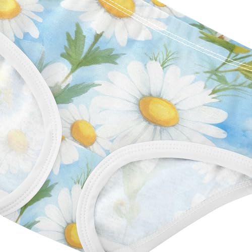 Fun Print Girls Underwear Toddler 2t Cotton Cute Panties Girl White Daisies Yellow Green Leaves Underpants Briefs4