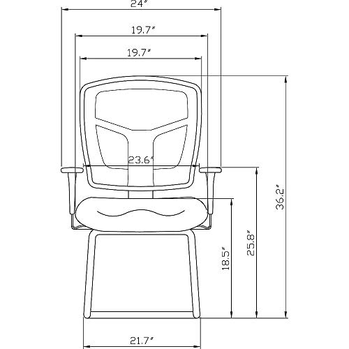 Lorell Guest Chair, Mesh Fabric, 27" X27-1/2 X41, Black #TOP4