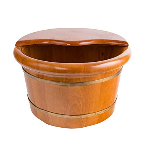Pedicure Foot Soak Tub Handmade Wooden Footbath Tubs, Relaxing Barrel Bath Spa Bowl for Feet Stress Relief