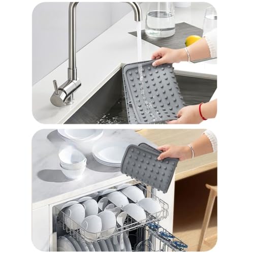 Tapis de séchage en silicone ZYNCUE, accessoire d'évier durable et antidérapant - 8