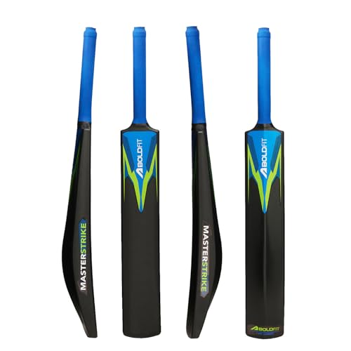 Image of Boldfit MasterStrike Plastic Cricket Bat Full Size Durable Bats for Tennis & Wind Ball Lightweight Adult & Teen Tournament Match Bat, Blue Green, Size 8