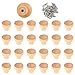 Haisheng 25PCS Pomos para Muebles Tiradores Madera Pomos Armario Madera Perilla Madera Pomos Madera Redondos Pomos Madera Natural con 25PCS Tornillos para Cajones Armario Puerta (2.8*2.5cm)
