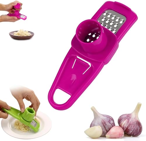 WinldMonmo Red Hand Garlic Grinder-Small Hand Grinder for Garlic, 2024 New Hand Press Garlic Chopper, Hand Pepper Grinder, Garlic Press Hand Specialty Tools Kitchen and Dining, 1