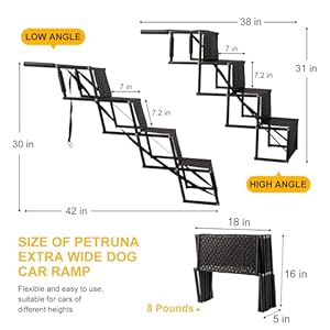   Dog-Stairs-for-Car-Foldable-Ramps-for-Large-Dogs-with-Non-Slip-Surface-Lightweight-Aluminum-Portable-Pet-steps-for-Trucks-Cars-SUVs-High-Beds