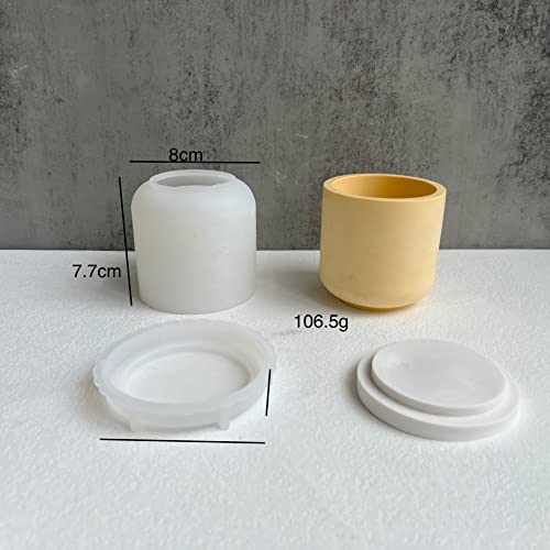 Silicone Molds Diy Cement Plaster Storage Jar Jewelry Box Round Stripe With Cover Flower Pot Planter Pottery Resin Mould Home Decor (02) #TOP5