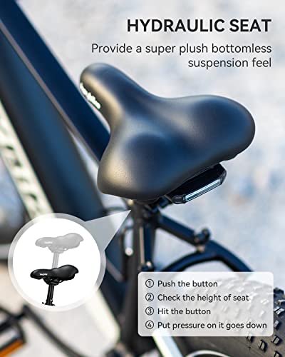 Heybike Brawn 750W Electric Bike For Adults,28Mph 26'' Fat Tire Ebike With 48V 18Ah Removable Battery,Off Road Electric Mountain Bike,Hydraulic Front Fork Suspension Electric Bicycles(Black) #TOP5