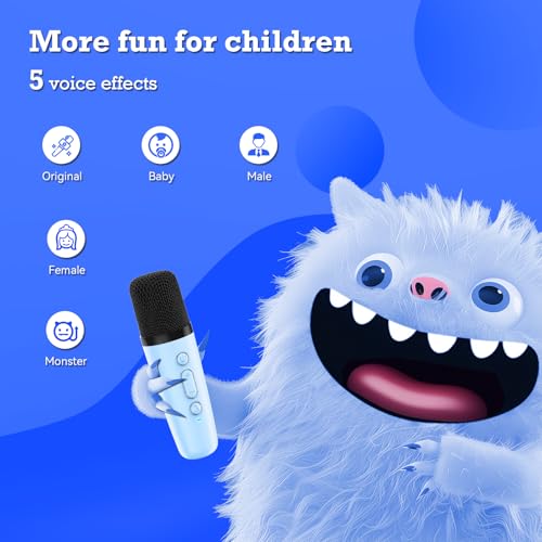 Mini Karaoke Machine with 2 Wireless Microphone for Kids Adults: Portable Bluetooth Karaoke Machine for Girls Boys Ages 4 5 6 7 8 9 10 11 12+ Years Old - Karaoke Microphone for Teens Birthday Gift Toy