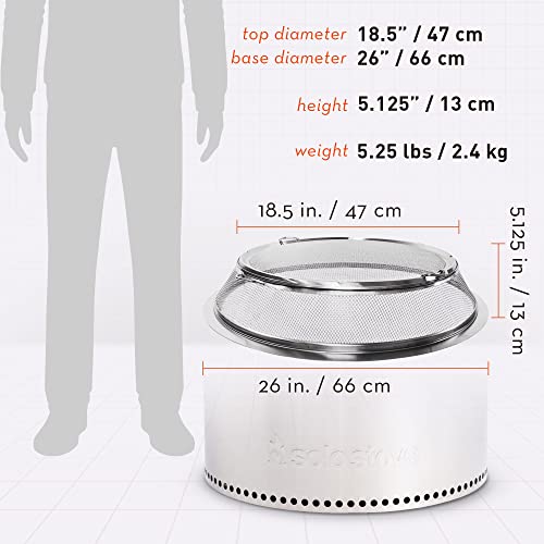 Solo Stove Yukon Shield |Stainless Steel Fire Pit Spark Protector Screen, Firepit Mesh Protective Spark Screen for Backyard and Outdoor Fire Pits, Stops Hot Embers, Width Top: 47 cm, Height: 13 cm