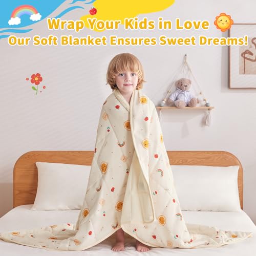 anfie Weighted Blanket Kids(50"x60" 10lbs) Weighted Blanket Cooling Blanket for Sleeping,Throw Size Breathable Blanket with Premium Glass Bead(Beige Sun)