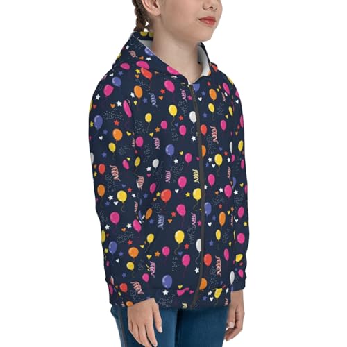 Colored Balloons Kid Hoodies Boys Zip Up Sweatshirts Girls Pullover with Pocket4