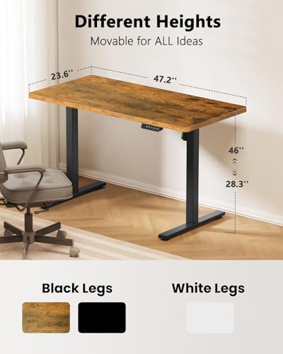 Whole Piece Standing Desk with Wheels Adjustable Height- Mobile Stand up Desk with Lockable Casters, Portable Sit Stand Desks Electric for Home & Office Workstation — view 3