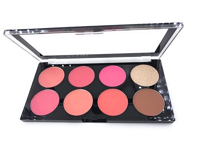 Image of Blush Palette, Highly Pigmented & Long Lasting, Matte Mineral Blush Powder Bright Shimmer Pro HD Face Blush,Contour and Highlighter (Multicolor, 002)