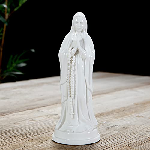 Statue de la Sainte Vierge Marie, une figurine chrétienne blanche à offrir pour une fête