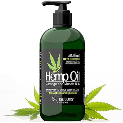 Skinsations Hemp Massage Oil & Sore Muscle Rub Cover